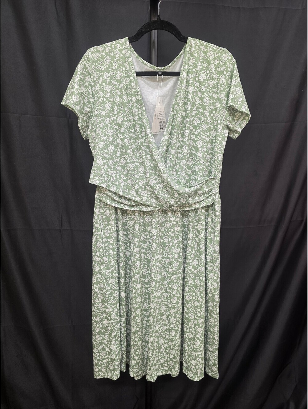 OUGES Women’s Maternity Nursing V‑Neck Short Sleeve Dress with Pockets XL